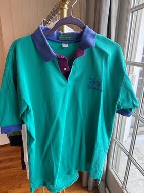 Teal Polo Shirt with Embroidered Logo 90’s